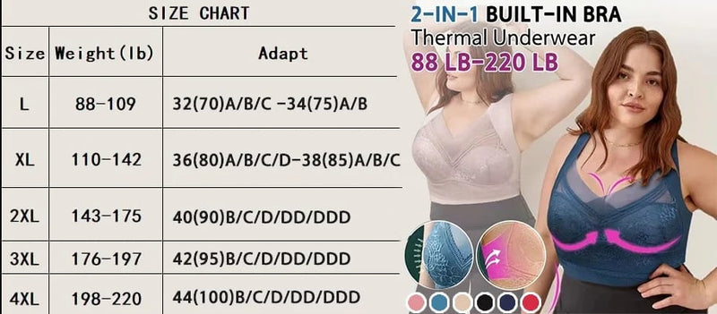 LAST DAY🎉Buy 1 Get 2 Free(Add 3 pcs to cart)⚡2-in-1 Built-in Bra Thermal Underwear