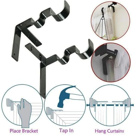 NO DRILL CURTAIN ROD BRACKETS HOLDERS