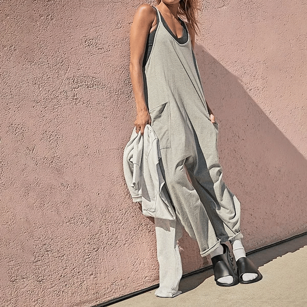 Wide Leg Jumpsuit with Pockets (Buy 2 Free Shipping)