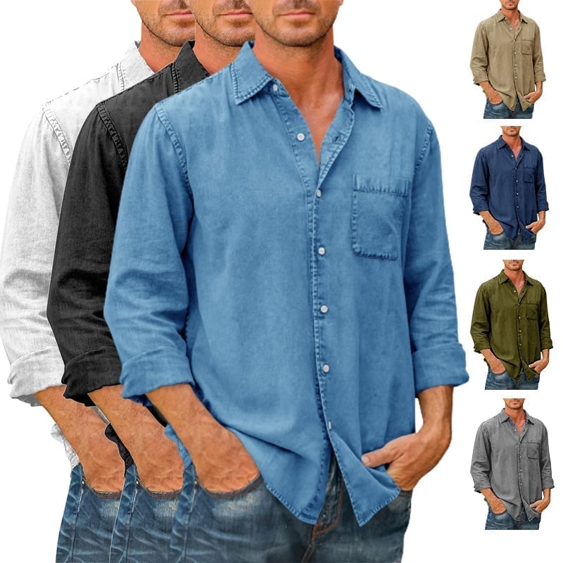 š„Mens Long Sleeve Button Down Shirt