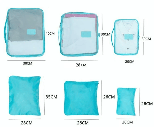 6 pieces portable luggage packing cubes🧳