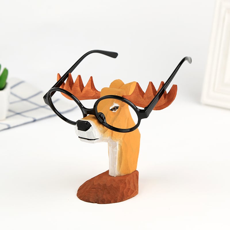 Wood Hand Carved Eyeglass Holder