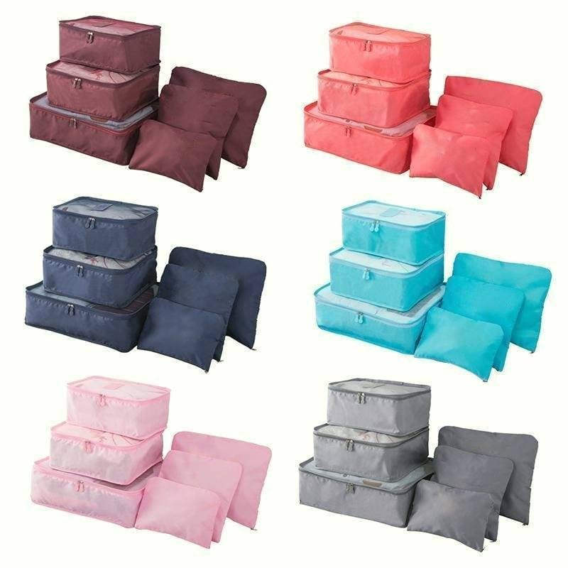 6 pieces portable luggage packing cubes🧳