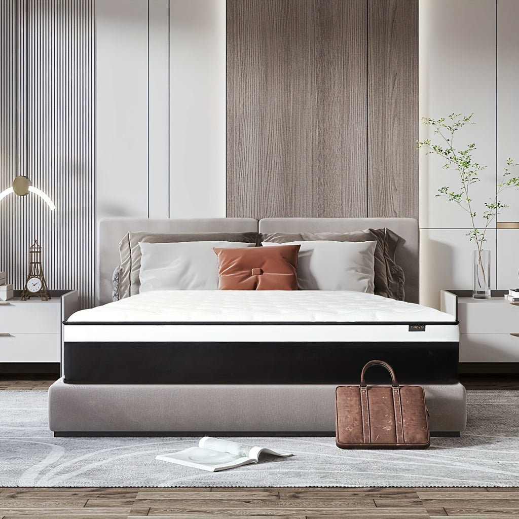 12 Inch Twin\u002FFull\u002FQueen\u002FKing Mattress in a Box - Memory Foam & Pocket Spring Hybrid Bed with Fire-Resistant Cover, Medium Firm, Easy Setup, No Box Spring\u002FFoundation Needed, Modern Bed for s & Rooms, Durable Nylon Base