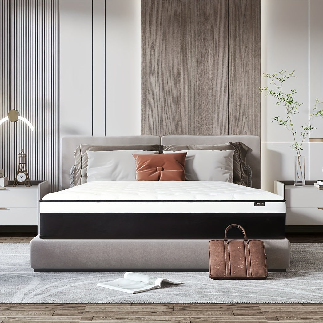 12 Inch Twin\u002FFull\u002FQueen\u002FKing Mattress in a Box - Memory Foam & Pocket Spring Hybrid Bed with Fire-Resistant Cover, Medium Firm, Easy Setup, No Box Spring\u002FFoundation Needed, Modern Bed for s & Rooms, Durable Nylon Base