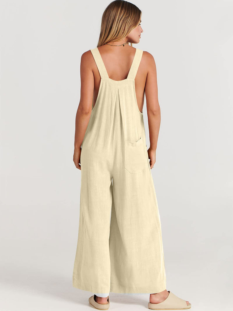 Last Day 48% OFF🔥Women's Sleeveless Wide Leg Jumpsuit with Pockets❤️