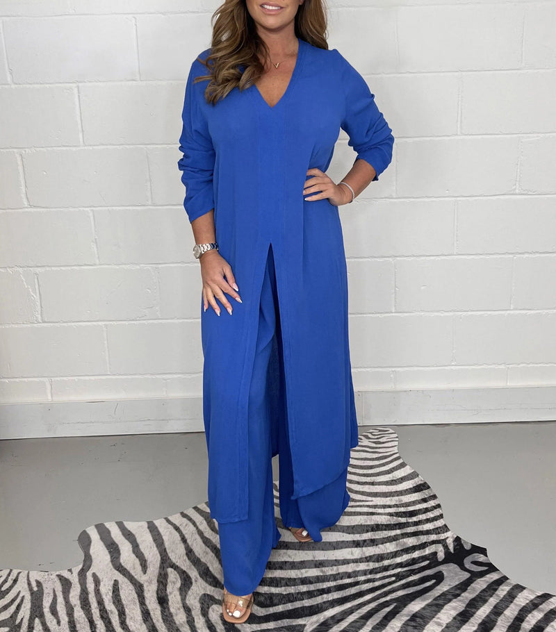 🔥Buy 2 save 20%-Casual 2 Pieces Suit With Long Top & Matching Trouser