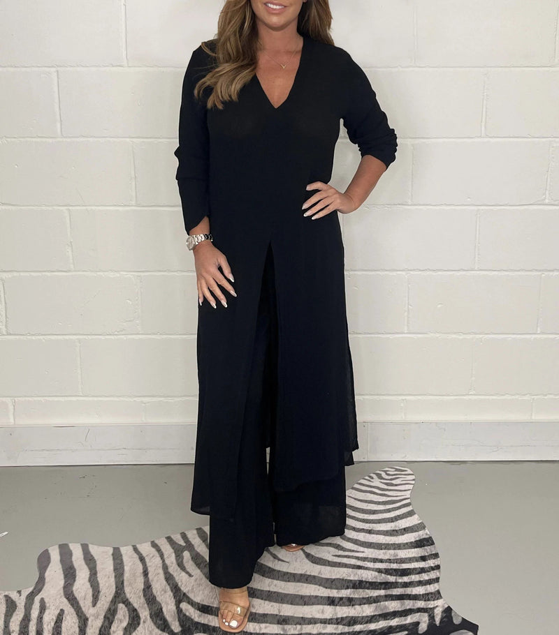 🔥Buy 2 save 20%-Casual 2 Pieces Suit With Long Top & Matching Trouser