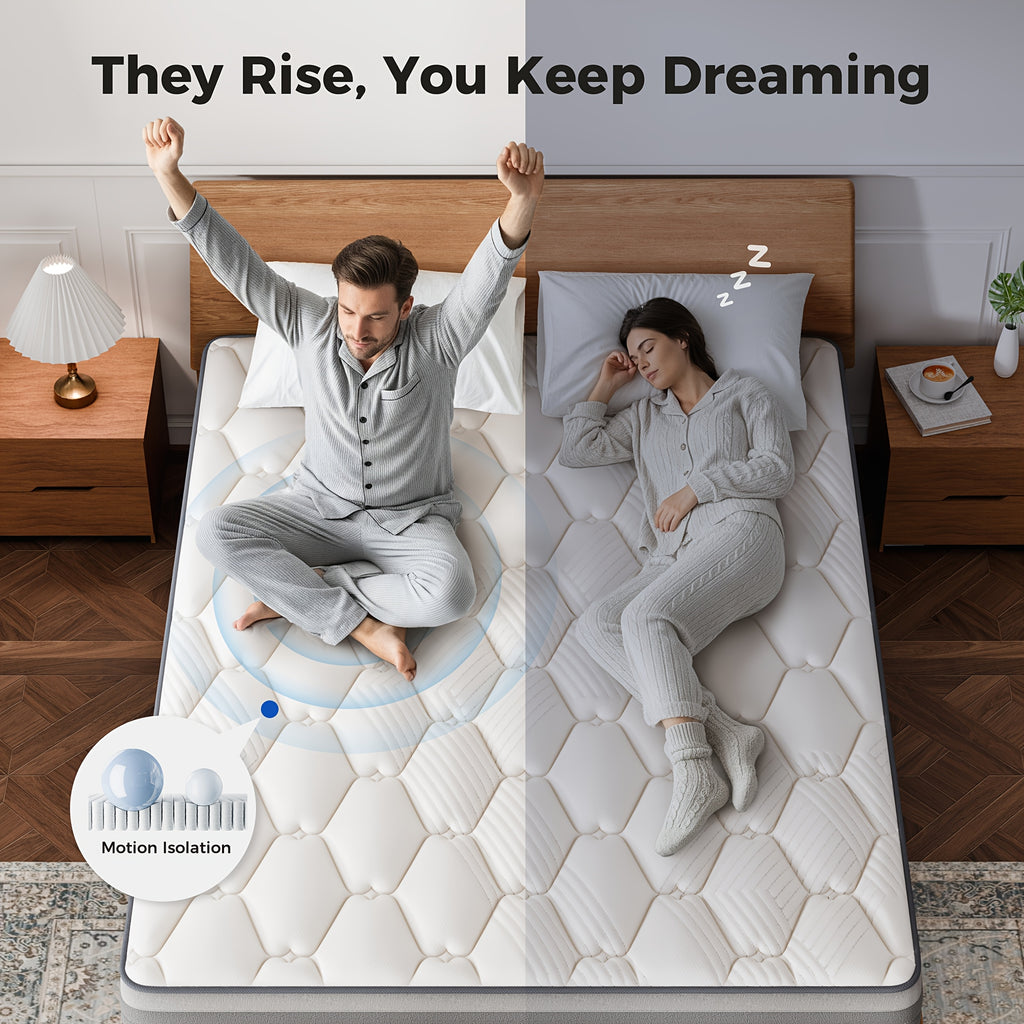 12-Inch Foldable Mattress, Dual Firmness Hybrid Folding Bed Mattress with Hard Core Support, Breathable Skin-Friendly Foam, Lumbar Support, for Home Or Hotel, Mattress In A Box