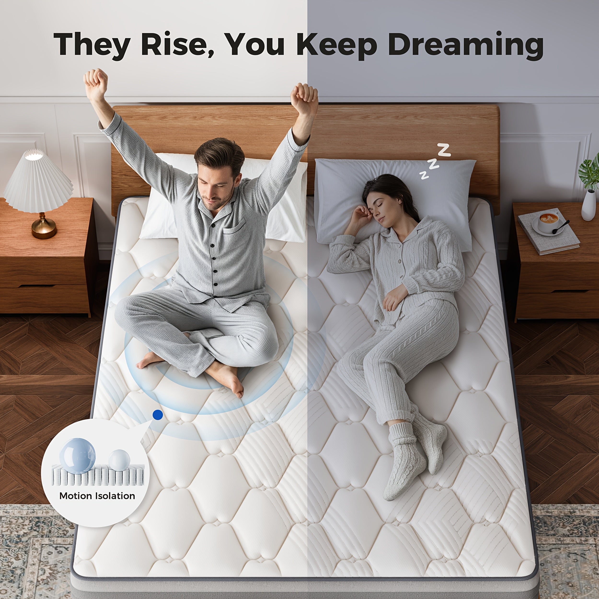 12-Inch Foldable Mattress, Dual Firmness Hybrid Folding Bed Mattress with Hard Core Support, Breathable Skin-Friendly Foam, Lumbar Support, for Home Or Hotel, Mattress In A Box