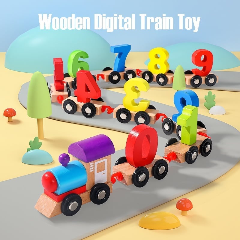 🔥 Preschool Education Wooden Train Toy