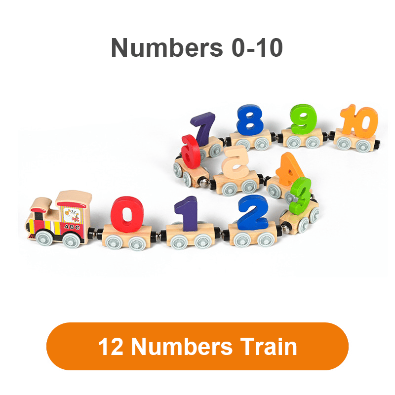🔥Last Day Promotion 40% OFF - Numbers And Letters Magnetic Train Puzzle Wooden Toy Car