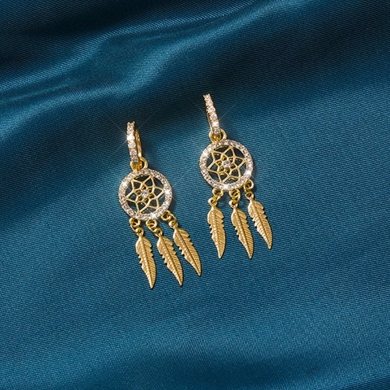 🔥Dreamcatcher Crystal Charm Earrings