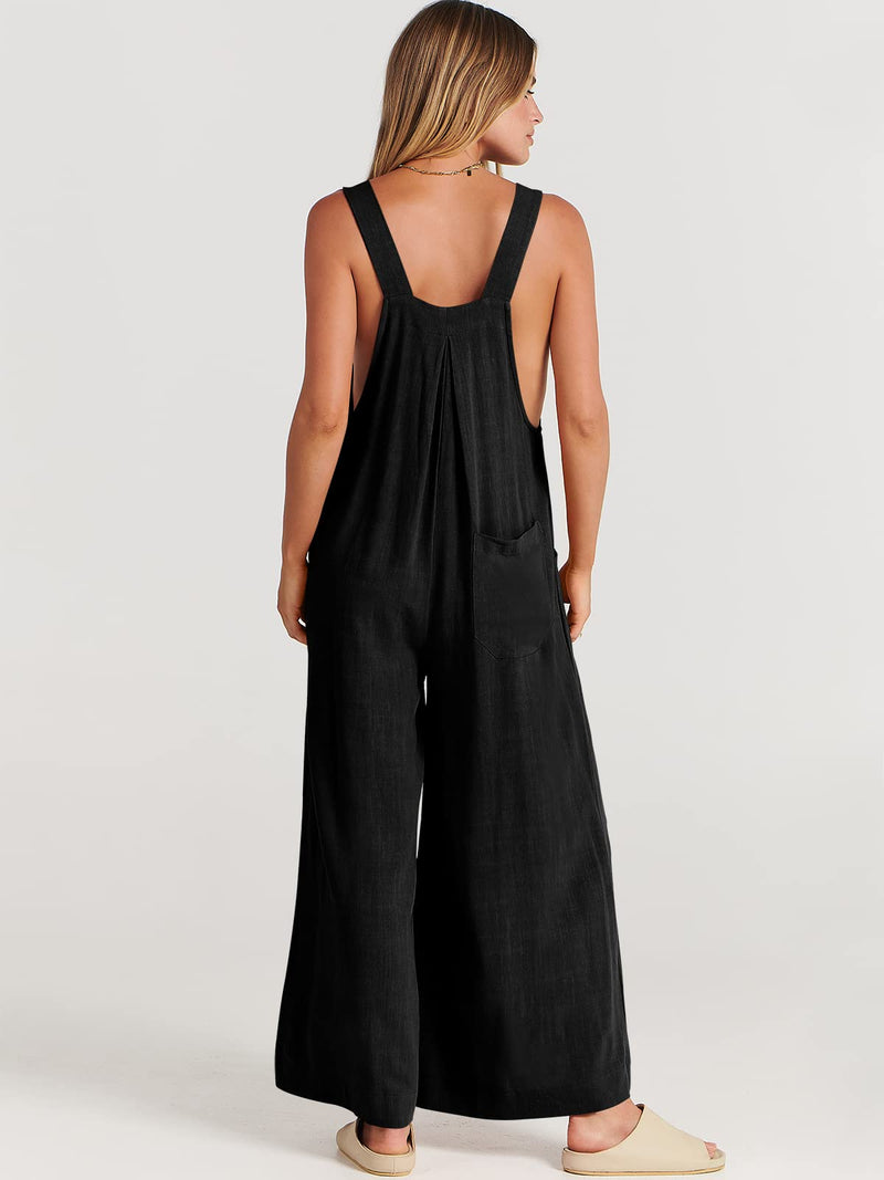 Last Day 48% OFF🔥Women's Sleeveless Wide Leg Jumpsuit with Pockets❤️
