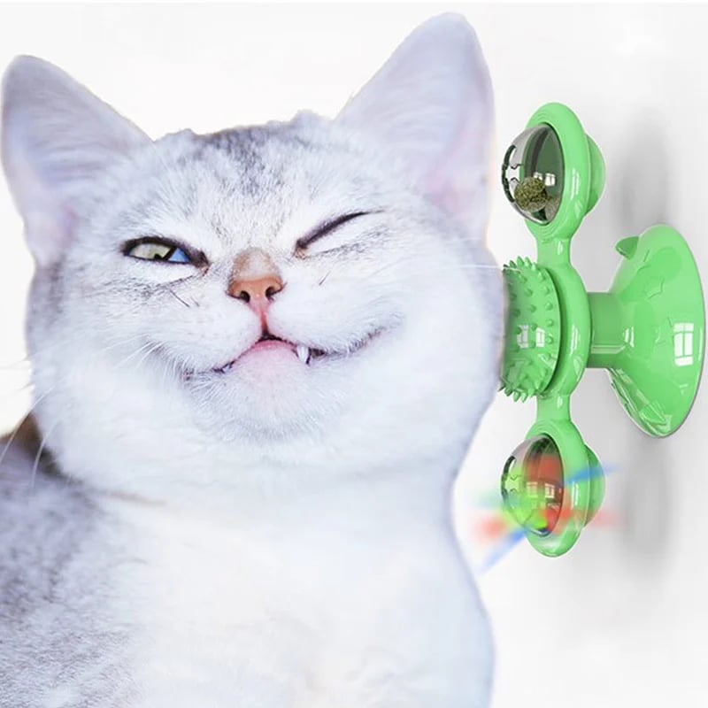 (🔥Promotion 48% OFF) Interactive Windmill Cat Toys with Catnip