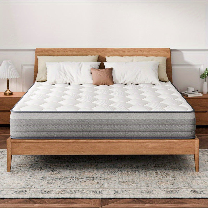 12-Inch Foldable Mattress, Dual Firmness Hybrid Folding Bed Mattress with Hard Core Support, Breathable Skin-Friendly Foam, Lumbar Support, for Home Or Hotel, Mattress In A Box