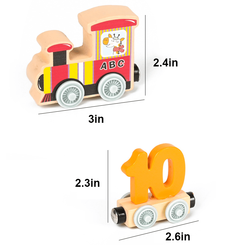 🔥Last Day Promotion 40% OFF - Numbers And Letters Magnetic Train Puzzle Wooden Toy Car