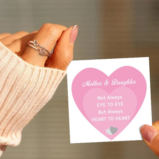 🔥Last Day Promotion 47% OFF-👩Mother & Daughter👧-Always Heart To Heart Ring💕