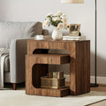 Nesting Side Table Set, Walnut Finish, Space-Saving Nightstand for Living Room, Bedroom & Small Spaces, Brown