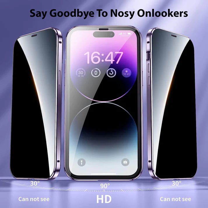 Magnetic Tempered Glass Double-sided Phone Case For iPhone