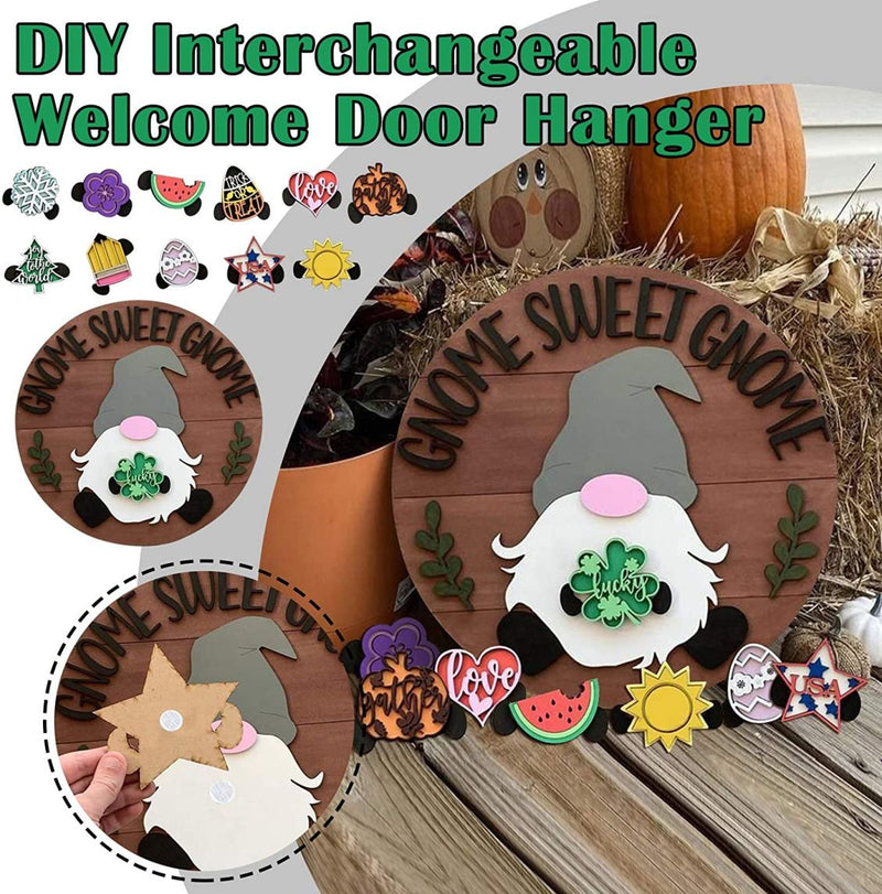 🎉 Last Day Promotion-47% OFF 🎉-Cute 3D Seasonal Interchangeable Gnome Door Hanger