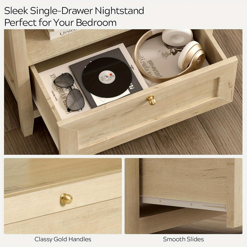 Farmhouse Nightstand with Drawer Modern 24\