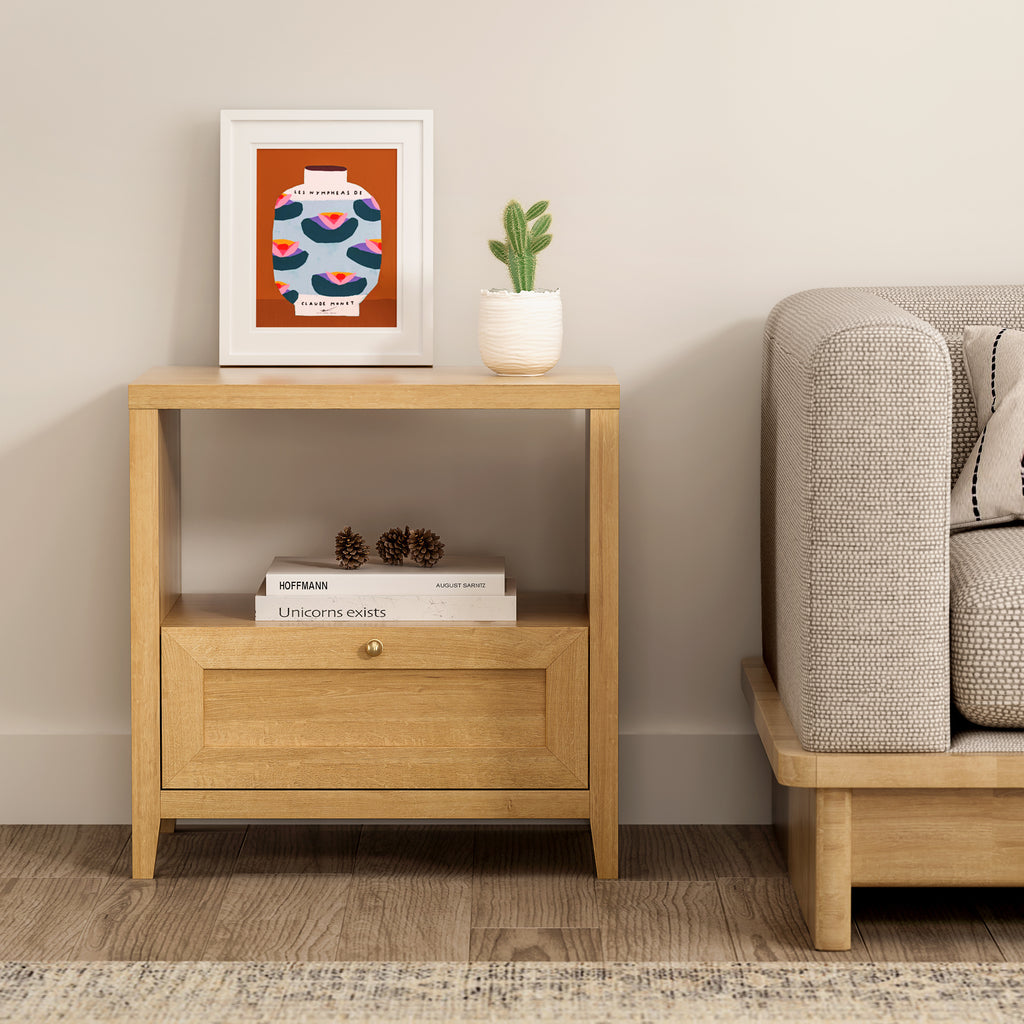 Farmhouse Nightstand with Drawer Modern 24\