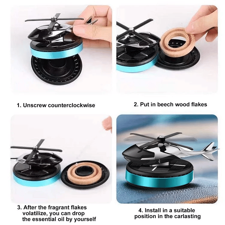 🔥🔥GROSSE ANGEBOTE -50 % RABATT -🎁Metall-Solarhubschrauber-Lufterfrischer v2.0
