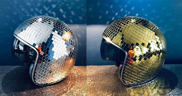 Disco ball Helmet with Retractable Visor
