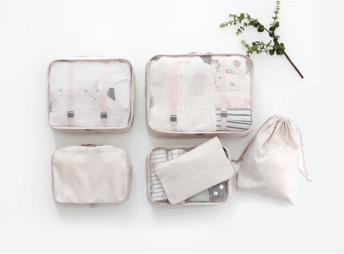 6 pieces portable luggage packing cubes🧳