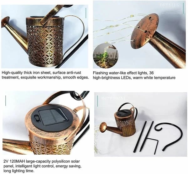 Solar Waterfall Lights Outdoor Garden