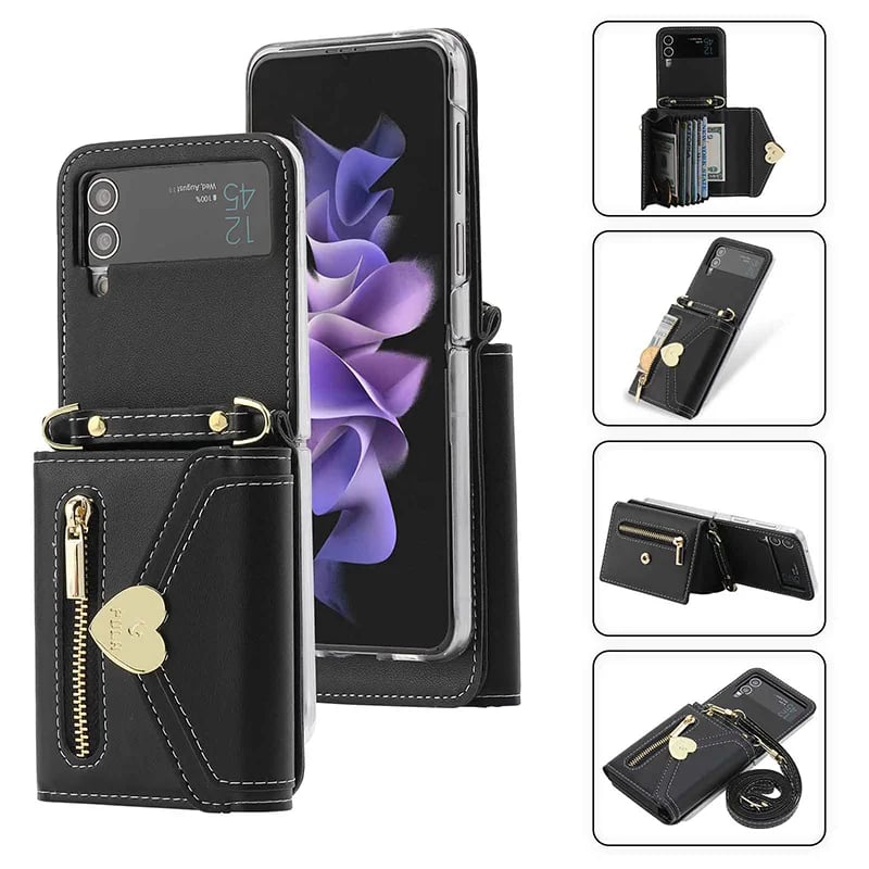 Crossbody Wallet Case of Women for Samsung Galaxy Z Flip3 5G\/ Flip4