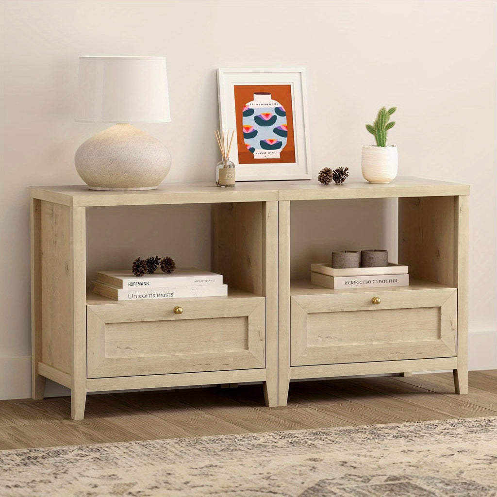 Farmhouse Nightstand with Drawer Modern 24\