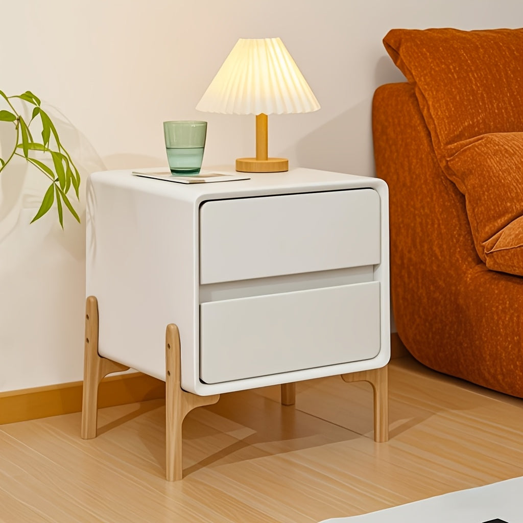 1pc, Solid Wood Light Luxury Bedside Cabinet, Simple And Modern, Home Use, Bedroom, Size 15.75inch, Minimalist Storage Cabinet, Fully Assembled