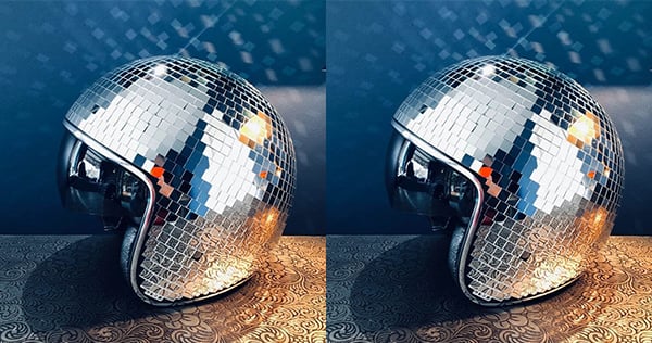 Disco ball Helmet with Retractable Visor
