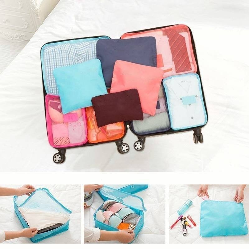 6 pieces portable luggage packing cubes🧳