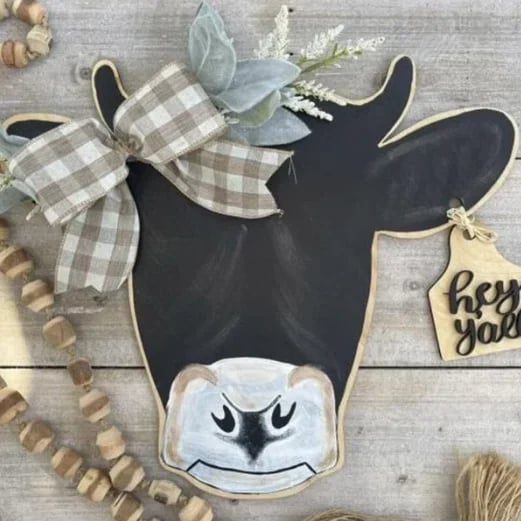 48% OFF🔥-Farmhouse Cow Head Welcome Wreath