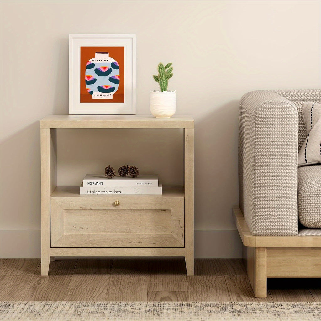 Farmhouse Nightstand with Drawer Modern 24\