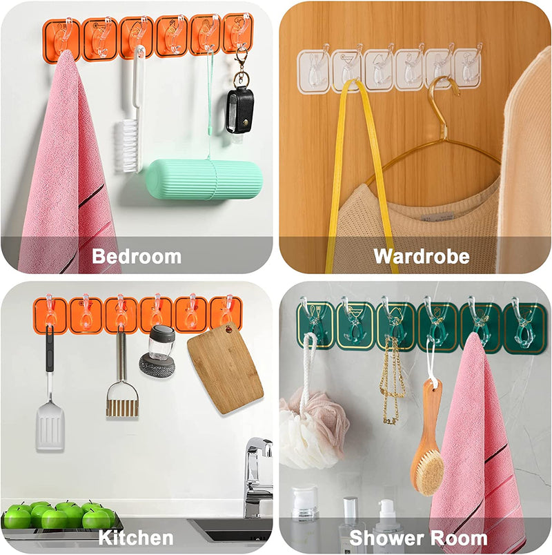 🔥SUMMER HOT SALE 49% OFF🔥MULTIFUNCTIONAL TRANSPARENT 6 HOOKS
