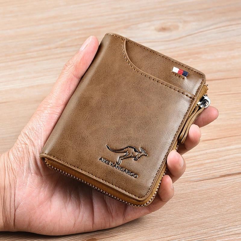 🔥 BIG SALE - 47% OFF 🔥🔥Men Wallet Zipper Genuine Leather Purse ( RFID PROTECTED )