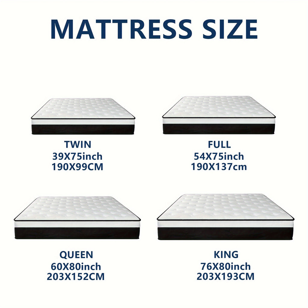 12 Inch Twin\u002FFull\u002FQueen\u002FKing Mattress in a Box - Memory Foam & Pocket Spring Hybrid Bed with Fire-Resistant Cover, Medium Firm, Easy Setup, No Box Spring\u002FFoundation Needed, Modern Bed for s & Rooms, Durable Nylon Base